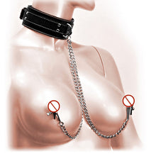 Load image into Gallery viewer, Fetish Nipple Clamps Chain Breast Clip Female Bdsm Leather Collar