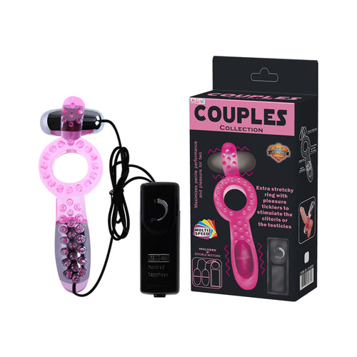 Stretchy Ring With Doulbe Vibrators Multi-speed