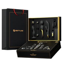 Load image into Gallery viewer, QUEEN&#39;S LUXURY COLLECTION - 6 Pieces Golden Black Couple&#39;s Set