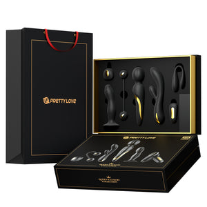 QUEEN'S LUXURY COLLECTION - 6 Pieces Golden Black Couple's Set