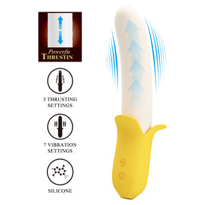 Banana Geek Silicone 7 Functions Vibrator 4 Functions of Thrusting