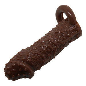 Flexible extend penis sleeve with extra ring to hold the ball