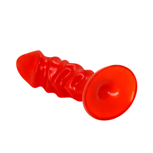 A Dildo Shaped Anal Plug Stimulate Suck PVC Material