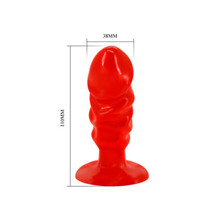 A Dildo Shaped Anal Plug Stimulate Suck PVC Material