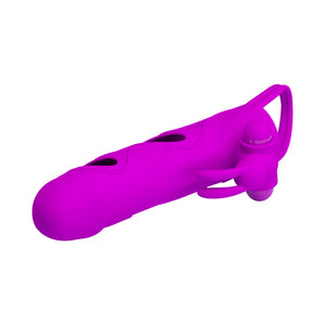 Penis extended sleeve elastic waterproof Silicone Vibration