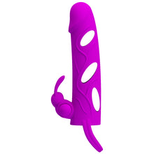 Load image into Gallery viewer, Penis extended sleeve elastic waterproof Silicone Vibration
