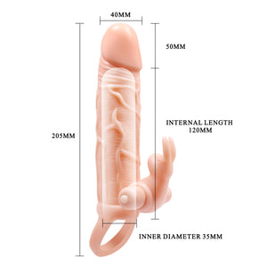 Penis Extended Sleeve Elastic 10 Functions Vibrator