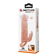 Load image into Gallery viewer, Penis Extended Sleeve Elastic 10 Functions Vibrator