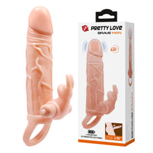 Load image into Gallery viewer, Penis Extended Sleeve Elastic 10 Functions Vibrator