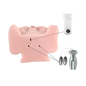 Passion lady Nature skin masturbator Double vibrating egg Voice speaker