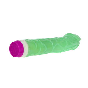 Fluoresce Green Sparkle Dildo Vibrator