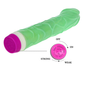Fluoresce Green Sparkle Dildo Vibrator