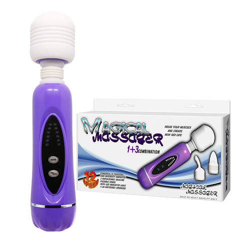 Massager 12 Functions 3 Types Silicone Caps