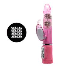 Load image into Gallery viewer, Rack Bunny Vibrator Dual-actions Metal Beads