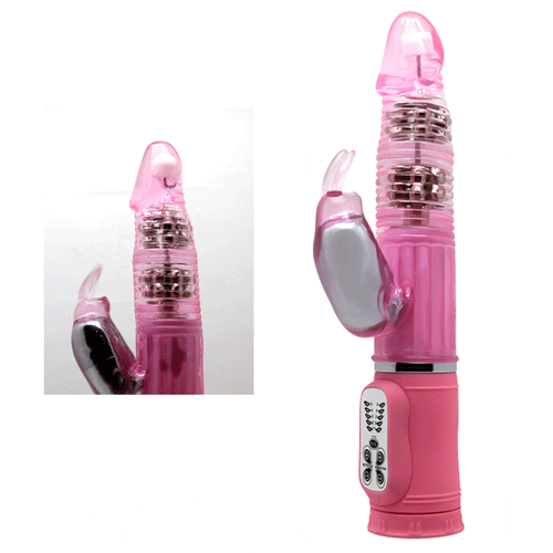 Rack Bunny Vibrator Dual-actions Metal Beads