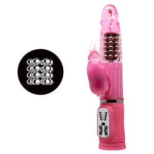 Exotics Vibrator Rabbit Rotation with Metal Beads