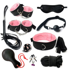 Load image into Gallery viewer, 10 Pcs SM Bondage Sex Toy BDSM Plush Metal PVC Rope Whip Ankle Restraint Fetish