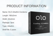 Load image into Gallery viewer, OLO Lubricated Condoms Hyaluronic Acid Super Toughness Ultra Thin Natural Latex
