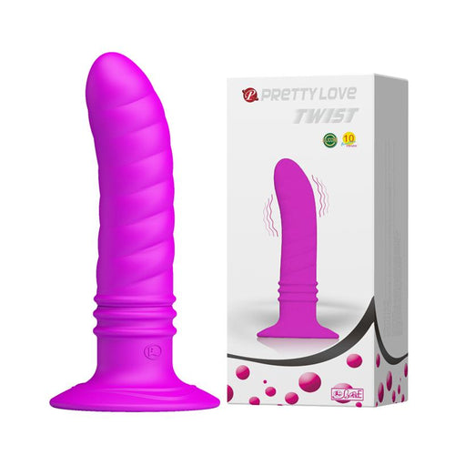 PRETTY LOVE 10 speed Vibrator Anal plug 100% Silicone - Twist