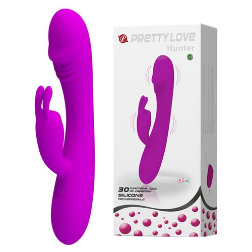 Rabbit Dildo Sex Toy Vibrator with Clit Stimulator