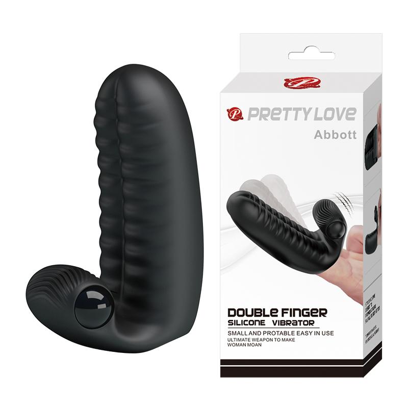 Finger Sleeve Vibrator Available for Two Fingers Silicone